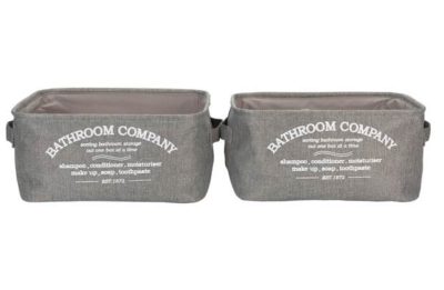 Collection Hessian Bathroom Storage Baskets - Grey